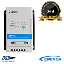 شارژکنترلر خورشیدی 20 آمپر 12/24 ولت MPPT برند EPEVER مدل TRIRON2206N-DB1/USB1