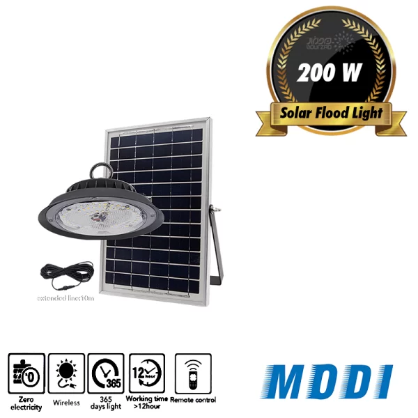 چراغ آویز خورشیدی 200 وات برند مودی مدل IR-MD74200